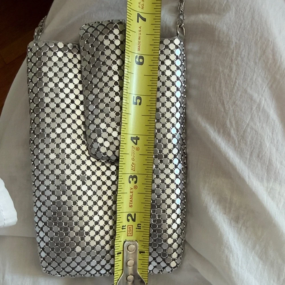 Silver Mesh Crossbody Phone Pouch fits